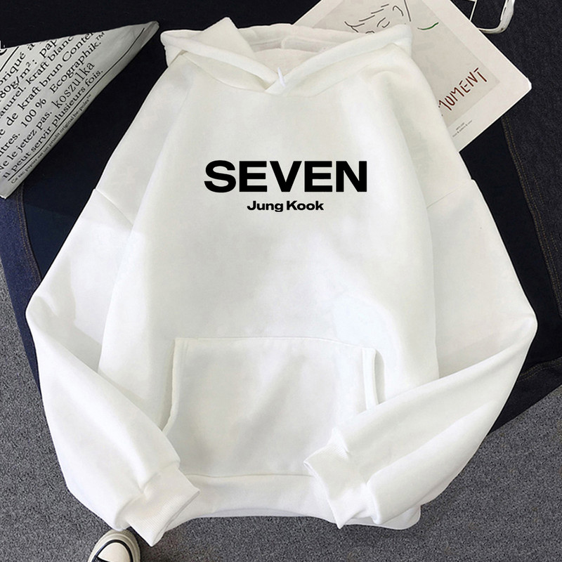 Letter Print JungKook Seven Hoodie Ženske/Muškarci Harajuku Aesthetic Hoodies Unisex Jesen Zima Puloveri Sweatshirts Dropshipping