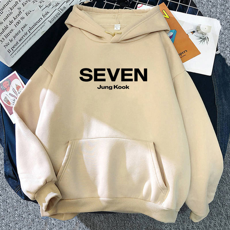 Letter Print JungKook Seven Hoodie Ženske/Muškarci Harajuku Aesthetic Hoodies Unisex Jesen Zima Puloveri Sweatshirts Dropshipping