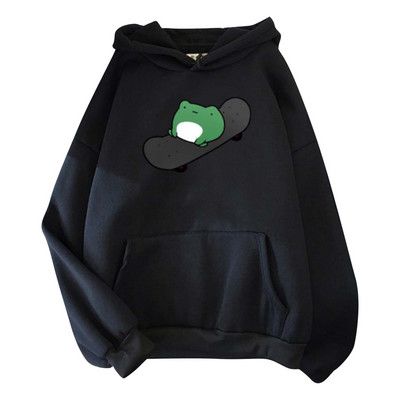 Vardes kapuce Vintage Harajuku sieviešu rudens kapuces Kawaii jauki ikdienas estētiski lielizmēra topi Sieviešu brīvs džemperis Ielu apģērbs