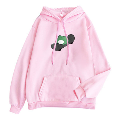 Vardes kapuce Vintage Harajuku sieviešu rudens kapuces Kawaii jauki ikdienas estētiski lielizmēra topi Sieviešu brīvs džemperis Ielu apģērbs