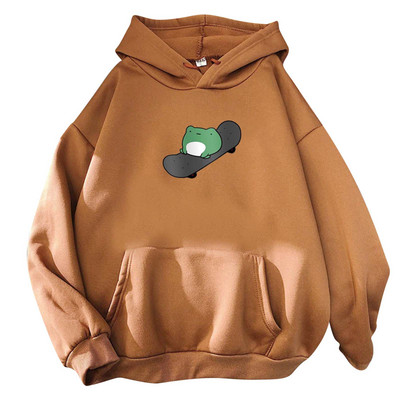 Vardes kapuce Vintage Harajuku sieviešu rudens kapuces Kawaii jauki ikdienas estētiski lielizmēra topi Sieviešu brīvs džemperis Ielu apģērbs