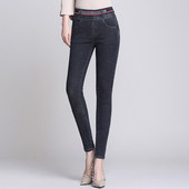 2023 Νέο φθινοπωρινό τζιν τζιν Γυναικεία μολύβι Πόδια αδυνατίσματος Ελαστική ζώνη στενή Skinny σκούρο μπλε