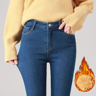 2023 Χειμώνας Γυναικείο Ζεστό Lamb Fleece Παντελόνι Y2K Denim Skinny Stretch Jeans Casual Γυναικείο Ψηλόμεσο Street Velvet κολάν