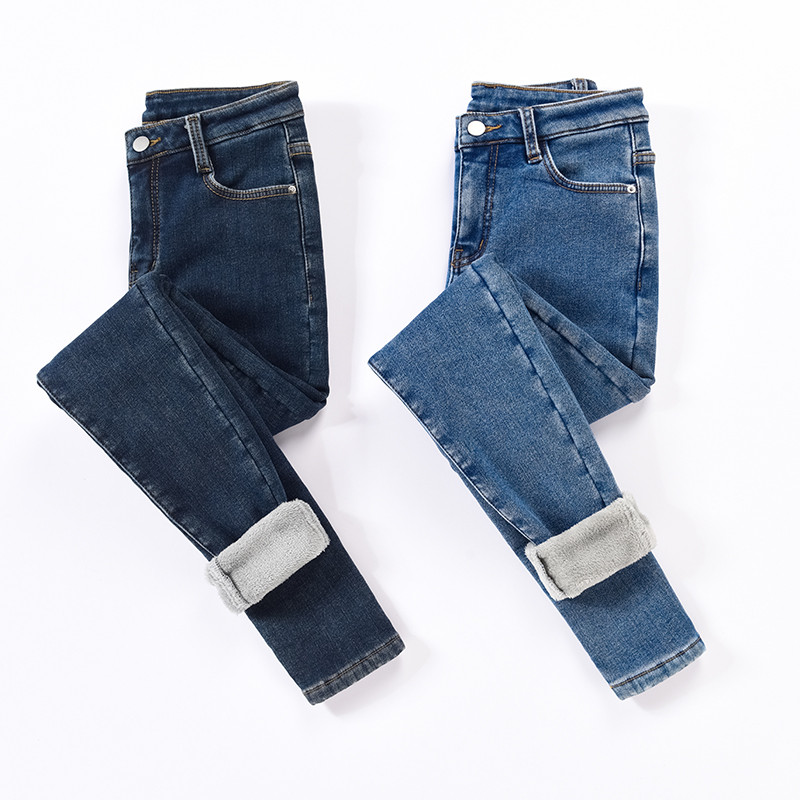 2023 Χειμώνας Γυναικείο Ζεστό Lamb Fleece Παντελόνι Y2K Denim Skinny Stretch Jeans Casual Γυναικείο Ψηλόμεσο Street Velvet κολάν