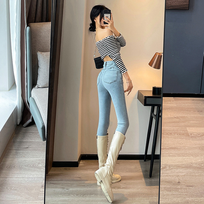 Κοκαλιάρικο γυναικείο τζιν ψηλόμεσο τζιν παντελόνι streetwear Παντελόνι boyfriend Γυναικεία ρούχα Κορεάτικα vintage ρούχα της δεκαετίας του '90