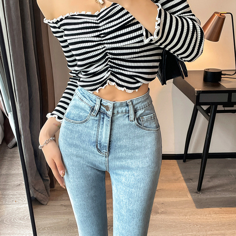 Κοκαλιάρικο γυναικείο τζιν ψηλόμεσο τζιν παντελόνι streetwear Παντελόνι boyfriend Γυναικεία ρούχα Κορεάτικα vintage ρούχα της δεκαετίας του '90