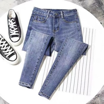 Skinny ψηλόμεσο τζιν Casual κολάν μόδας Vaqueros Silm Pencil Strecth Τζιν παντελόνι μεγάλο μέγεθος Spodnie Women Pantalon V15