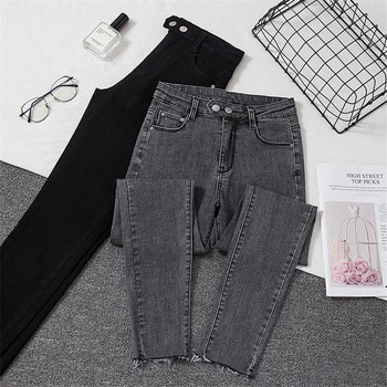 Γυναικεία Vintage Stretch Skinny Jeans Ψηλόμεση Μολύβι Vaqueros Μήκος Αστραγάλου Casual Slim Jean Capris Classic μαύρο τζιν παντελόνι