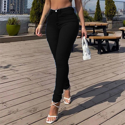 Γυναικεία τζιν παντελόνια 2023 Καλοκαίρι Νέο στυλ Ευέλικτο κοκαλιάρικο παντελόνι Y2K Τάση με ελαστικό μολύβι με μεσαία μέση και ψηλό δρόμο