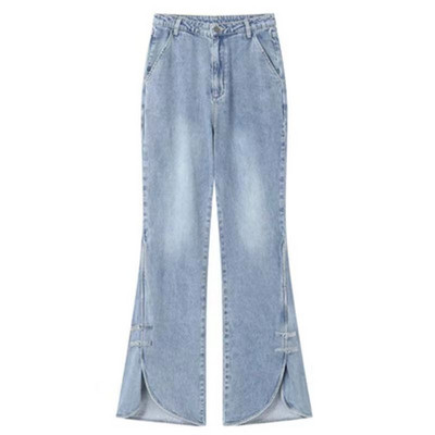 Design Sense Retro Sliver Flared Split Jeans Φθινοπωρινή μόδα Ψηλόμεση Φαρδύ παντελόνι με φαρδύ πόδι Κορεάτικο πολυχρηστικό γυναικείο τζιν 2023