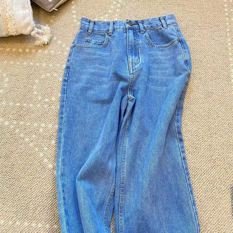 Vintage lilltikandid kõrge vöökohaga sirge säärega naiste teksad Kevad/suvi 2023 Uued suured lahtised väikesed laiad püksid