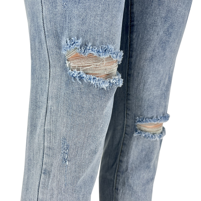 2023 Φθινόπωρο και Χειμώνας Νέο στυλ Μόδα Τρύπα Ρετρό Οδός Εμφανίζεται Λεπτή μεσαία Τρύπα Πλύσης Κουμπί λοξή επικάλυψη Γυναικεία τζιν