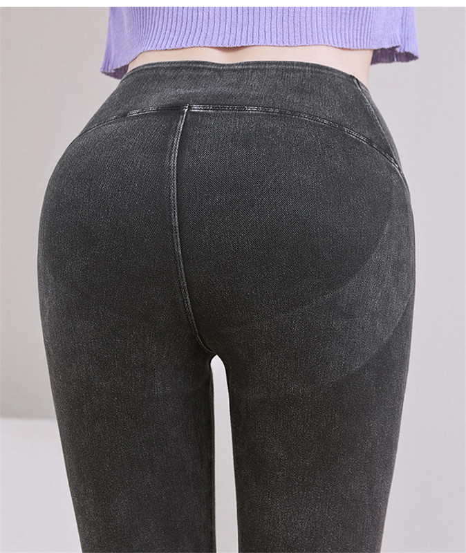 Proljeće ljeto 2023. Vintage traperice s visokim strukom, modne jednobojne tajice s visokim strukom, ležerne rastezljive ženske hlače