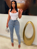 Μόδα y2k Ρούχα Streetwear Τζιν Skinny Παντελόνι Γυναικεία 2023 Τσέπες Ψηλόμεση Σχέδιο Τζιν Παντελόνι Casual Hollow Out Παντελόνι