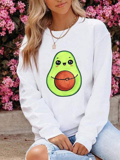 Μόδα ένδυσης γραφικά φούτερ Φθινοπωρινή άνοιξη με λαιμόκοψη Πικραλίδα Love Trend Μόδα Casual Women print Πουλόβερ