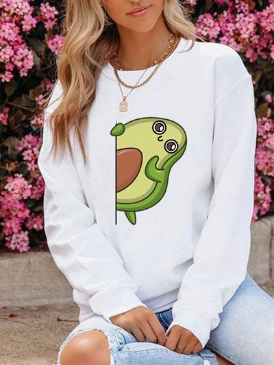 Μόδα ένδυσης γραφικά φούτερ Φθινοπωρινή άνοιξη με λαιμόκοψη Πικραλίδα Love Trend Μόδα Casual Women print Πουλόβερ