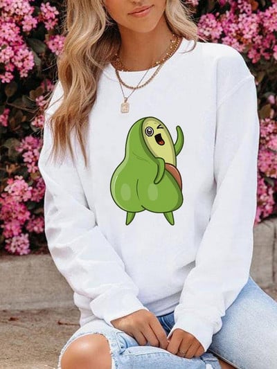 Μόδα ένδυσης γραφικά φούτερ Φθινοπωρινή άνοιξη με λαιμόκοψη Πικραλίδα Love Trend Μόδα Casual Women print Πουλόβερ