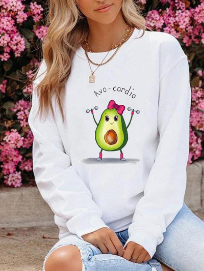 Μόδα ένδυσης γραφικά φούτερ Φθινοπωρινή άνοιξη με λαιμόκοψη Πικραλίδα Love Trend Μόδα Casual Women print Πουλόβερ