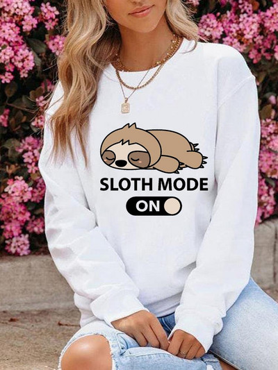 Μόδα ένδυσης γραφικά φούτερ Φθινοπωρινή άνοιξη με λαιμόκοψη Πικραλίδα Love Trend Μόδα Casual Women print Πουλόβερ