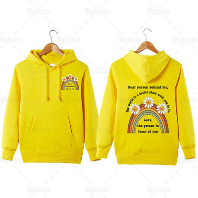 Dear Person Behind Me Hoodie Μοντέρνα αισθητική θετικά Vibes Dear Stranger Better World Φούτερ πουλόβερ με κουκούλα