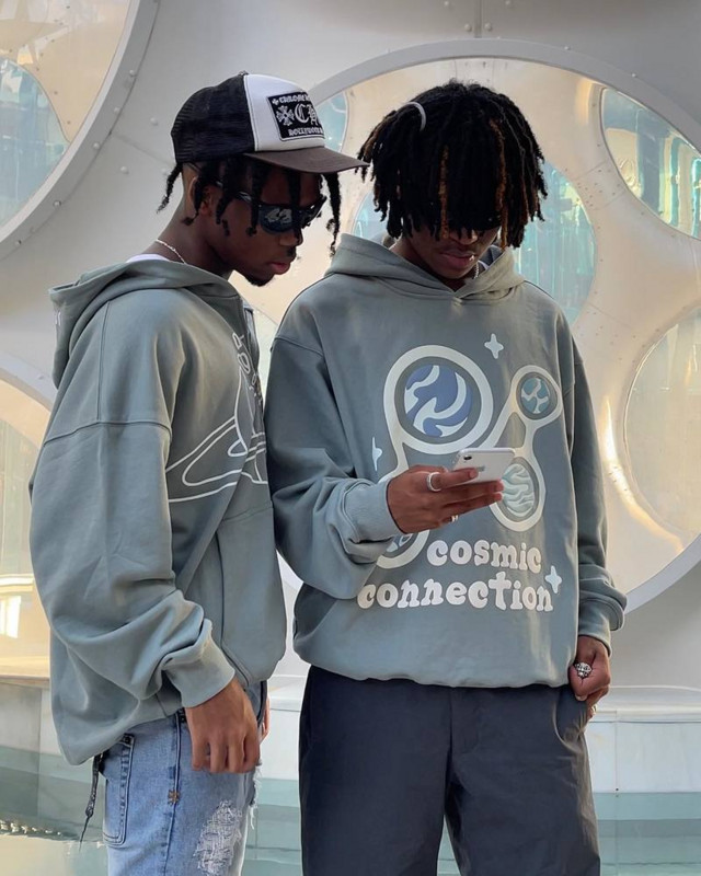 Planet printing μεγάλου μεγέθους γυναικεία φούτερ με κουκούλα high street trend τάση ρετρό ενδυμάτων casual σακάκι φαρδύ πουλόβερ γυναικεία φούτερ