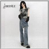 BEENLE Τζιν 2023 Άνοιξη Χειμώνα Ρούχα ίσια Γυναικεία Τζιν Ψηλόμεση Street Style Φαρδύ παντελόνι Μπλούζες Παντελόνι