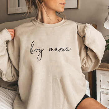 Boy Mama Φούτερ Δώρο για την Ημέρα της Μητέρας Boy Mom Hoodie Γυναικείες φούτερ με μακρυμάνικο φούτερ με λαιμόκοψη Γυναικεία μπλουζάκια casual πουλόβερ