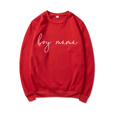 Boy Mama Sweatshirt Poklon za Majčin dan Boy Mom Hoodie Ženske majice s kapuljačom Dugi rukavi s okruglim izrezom Ženski ležerni puloveri Topovi