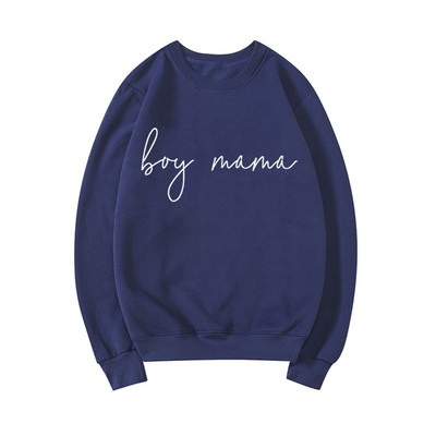 Boy Mama Sweatshirt Poklon za Majčin dan Boy Mom Hoodie Ženske majice s kapuljačom Dugi rukavi s okruglim izrezom Ženski ležerni puloveri Topovi
