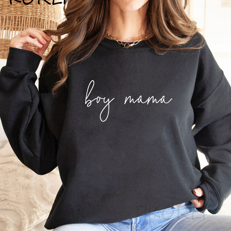 Boy Mama Sweatshirt Poklon za Majčin dan Boy Mom Hoodie Ženske majice s kapuljačom Dugi rukavi s okruglim izrezom Ženski ležerni puloveri Topovi