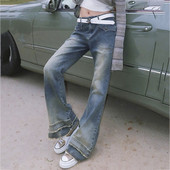 Γυναικεία τζιν 2023 Νέα μόδα Νέα παντελόνια Flare Χαμηλή μέση Streetwear Pocket Girl Spice Girl Casual απλό παντελόνι Γυναικεία τζιν