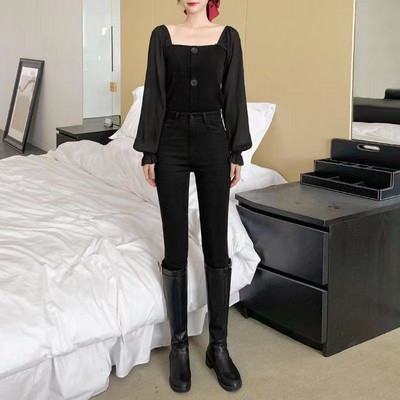 Νέο τζιν για γυναίκες Jeans Tide Stylish Woman Υψηλή ελαστική μέση Stretch τζιν Γυναικείο πλυμένο τζιν Skinny Pencil Παντελόνι T19