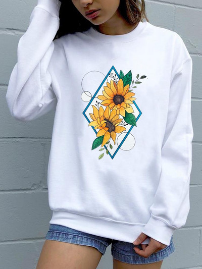 Trend Feather 90s Lovely Style O-neck πουλόβερ Φθινόπωρο Φθινόπωρο Γυναικεία μόδα Ανοιξιάτικη μόδα Γυναικεία γραφικά φούτερ