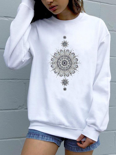 Trend Feather 90s Lovely Style O-neck πουλόβερ Φθινόπωρο Φθινόπωρο Γυναικεία μόδα Ανοιξιάτικη μόδα Γυναικεία γραφικά φούτερ