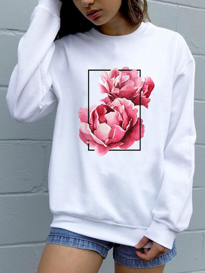 Trend Feather 90s Lovely Style O-neck πουλόβερ Φθινόπωρο Φθινόπωρο Γυναικεία μόδα Ανοιξιάτικη μόδα Γυναικεία γραφικά φούτερ