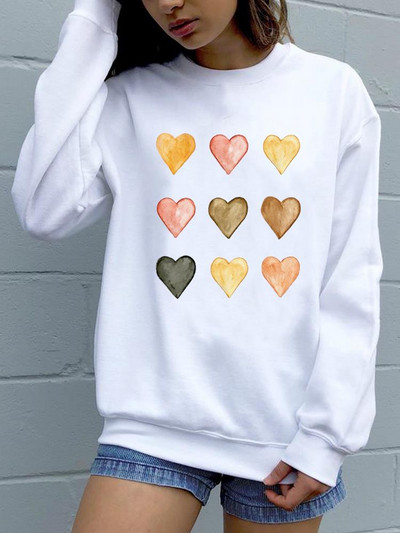 Trend Feather 90s Lovely Style O-neck πουλόβερ Φθινόπωρο Φθινόπωρο Γυναικεία μόδα Ανοιξιάτικη μόδα Γυναικεία γραφικά φούτερ