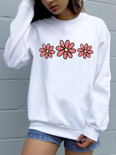 Trend Feather 90s Lovely Style O-neck πουλόβερ Φθινόπωρο Φθινόπωρο Γυναικεία μόδα Ανοιξιάτικη μόδα Γυναικεία γραφικά φούτερ