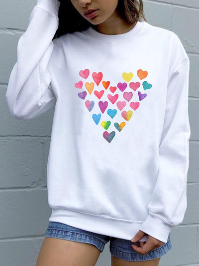 Trend Feather 90s Lovely Style O-neck πουλόβερ Φθινόπωρο Φθινόπωρο Γυναικεία μόδα Ανοιξιάτικη μόδα Γυναικεία γραφικά φούτερ