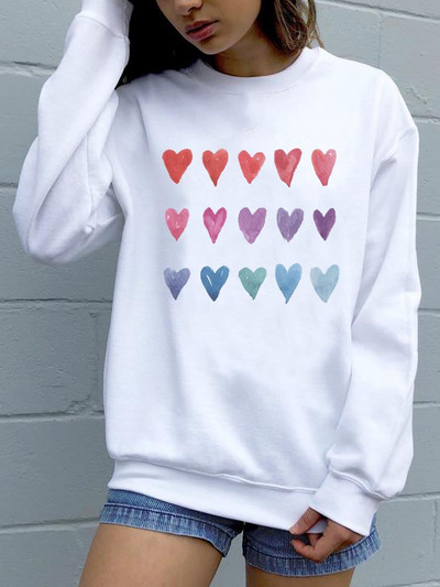 Trend Feather 90s Lovely Style O-neck πουλόβερ Φθινόπωρο Φθινόπωρο Γυναικεία μόδα Ανοιξιάτικη μόδα Γυναικεία γραφικά φούτερ