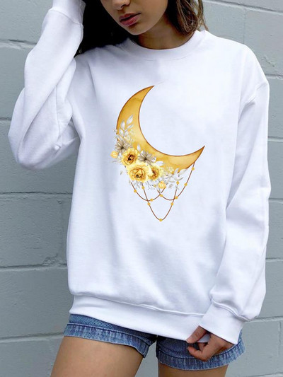 Trend Feather 90s Lovely Style O-neck πουλόβερ Φθινόπωρο Φθινόπωρο Γυναικεία μόδα Ανοιξιάτικη μόδα Γυναικεία γραφικά φούτερ