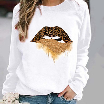 Leopard Star Trend Χαριτωμένα γυναικεία πουλόβερ Γυναικεία ρούχα Άνοιξη Φθινόπωρο Χειμερινές Φούτερ Γυναικείες Γυναικείες μπλούζες με λαιμόκοψη σε O