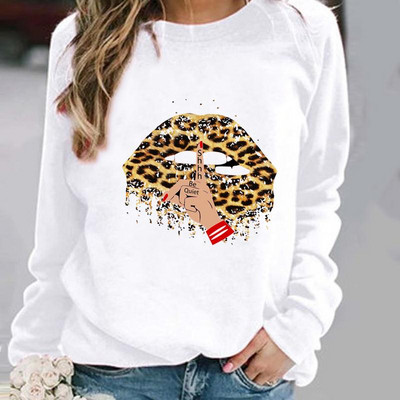 Leopard Star Trend Χαριτωμένα γυναικεία πουλόβερ Γυναικεία ρούχα Άνοιξη Φθινόπωρο Χειμερινές Φούτερ Γυναικείες Γυναικείες μπλούζες με λαιμόκοψη σε O