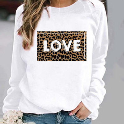 Leopard Star Trend Χαριτωμένα γυναικεία πουλόβερ Γυναικεία ρούχα Άνοιξη Φθινόπωρο Χειμερινές Φούτερ Γυναικείες Γυναικείες μπλούζες με λαιμόκοψη σε O