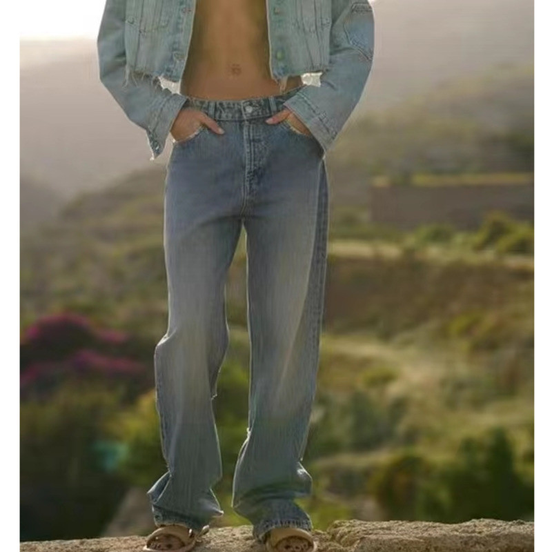 Μόδα Κορεατικά vintage τζιν Γυναικεία ψηλή μέση ίσια τζιν Y2k γυναικεία παντελόνια ρούχα Streetwear Ρούχα τζιν Γυναικεία 2023