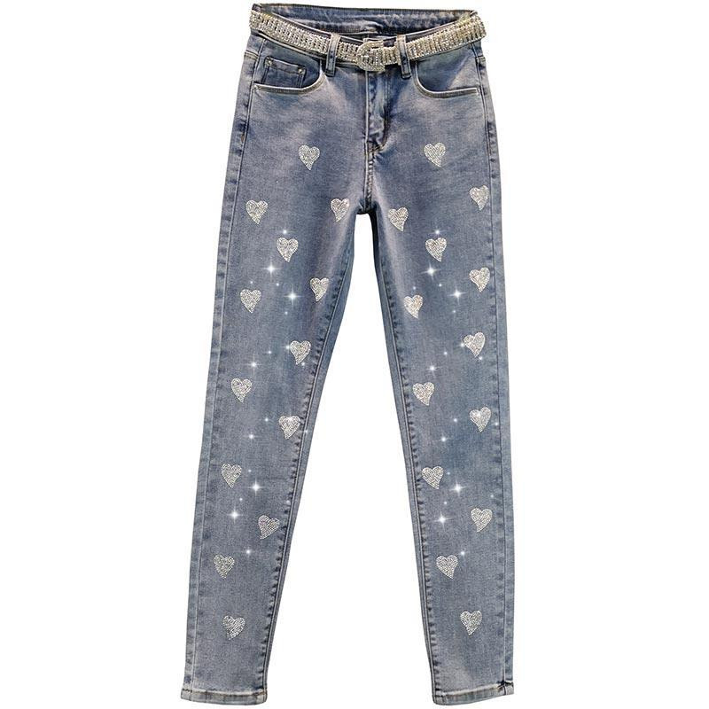 2023. aasta teksapüksid kevad-sügisteksad naistele kõrge vöökohaga kõhn helesinine teksapüksid naiste kõrge elastsusega veniv teksapüks A462