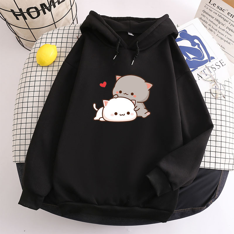 Φούτερ Anime για κορίτσια Kawaii Fleece Harajuku Oversized casual πουλόβερ Χαριτωμένο ζευγάρι δώρο για την Ημέρα του Αγίου Βαλεντίνου Hoodie 2022 Νέο