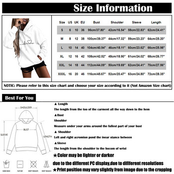 Γυναικείες μπλούζες με κουκούλα μακρυμάνικη αθλητική μπλούζα 2023 Άνοιξη μόδας διασκεδαστική μπλούζα με στάμπα Φούτερ Solid Casual Loose με κουκούλα