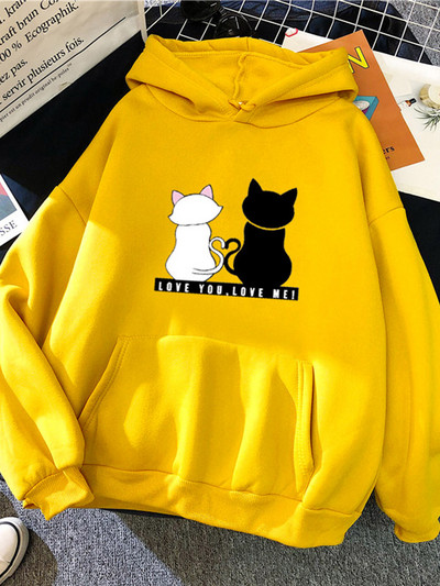 2023 Streetwear Hoodies Ženska majica s kratkim rukavima Jesen Proljeće Dugi rukavi Harajuku s printom mačaka Ležerni pulover sudadera mujer