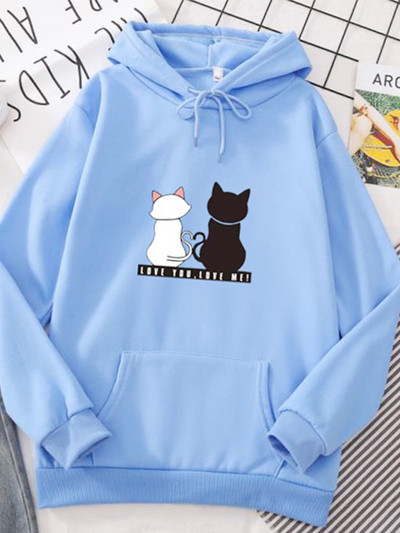 2023 Streetwear Hoodies Ženska majica s kratkim rukavima Jesen Proljeće Dugi rukavi Harajuku s printom mačaka Ležerni pulover sudadera mujer