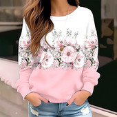 Rudens Ziemas Apkalpes kakla Pulovers Modes Apģērbi Jauns Dizains Apdrukāts Hoodie Casual Tee Sieviešu džemperi Vintage Elegants Tops